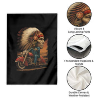 Indian American Rider Garden Flag Vintage Native American Motorcycle - Wonder Print Shop