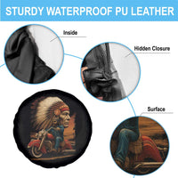 Indian American Rider Spare Tire Cover Vintage Native American Motorcycle - Wonder Print Shop