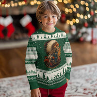 Indian American Rider Ugly Christmas Sweater Vintage Native American Motorcycle - Wonder Print Shop
