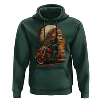 Indian American Rider Hoodie Vintage Native American Motorcycle - Wonder Print Shop