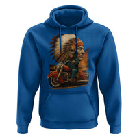 Indian American Rider Hoodie Vintage Native American Motorcycle - Wonder Print Shop