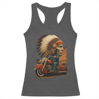 Indian American Rider Racerback Tank Top Vintage Native American Motorcycle - Wonder Print Shop