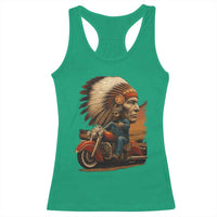 Indian American Rider Racerback Tank Top Vintage Native American Motorcycle - Wonder Print Shop