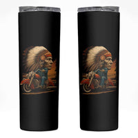 Indian American Rider Skinny Tumbler Vintage Native American Motorcycle - Wonder Print Shop