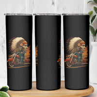Indian American Rider Skinny Tumbler Vintage Native American Motorcycle - Wonder Print Shop
