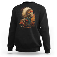 Indian American Rider Sweatshirt Vintage Native American Motorcycle - Wonder Print Shop