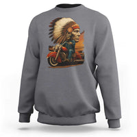 Indian American Rider Sweatshirt Vintage Native American Motorcycle - Wonder Print Shop
