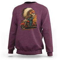 Indian American Rider Sweatshirt Vintage Native American Motorcycle - Wonder Print Shop
