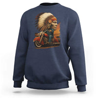 Indian American Rider Sweatshirt Vintage Native American Motorcycle - Wonder Print Shop