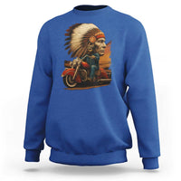 Indian American Rider Sweatshirt Vintage Native American Motorcycle - Wonder Print Shop
