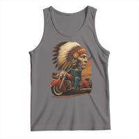 Indian American Rider Tank Top Vintage Native American Motorcycle - Wonder Print Shop