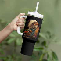 Indian American Rider Tumbler With Handle Vintage Native American Motorcycle - Wonder Print Shop