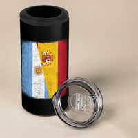 Spain Argentina Half Flag Spanish Argentinian Roots 4 in 1 Can Cooler Tumbler