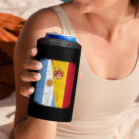 Spain Argentina Half Flag Spanish Argentinian Roots 4 in 1 Can Cooler Tumbler