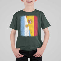 Spain Argentina Half Flag Spanish Argentinian Roots T Shirt For Kid