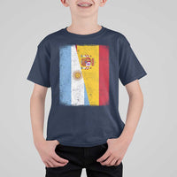 Spain Argentina Half Flag Spanish Argentinian Roots T Shirt For Kid