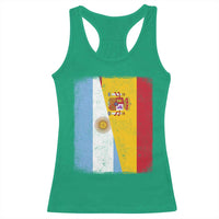 Spain Argentina Half Flag Spanish Argentinian Roots Racerback Tank Top