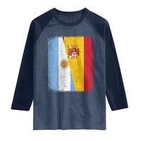 Spain Argentina Half Flag Spanish Argentinian Roots Raglan Shirt