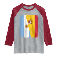 Spain Argentina Half Flag Spanish Argentinian Roots Raglan Shirt
