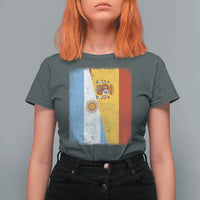 Spain Argentina Half Flag Spanish Argentinian Roots T Shirt For Women