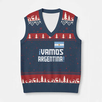 Vamos Argentina V-Neck Knit Sweater Vest Sol De May Argentinian Flag National Pride