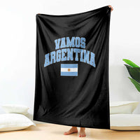 Vamos Argentina Football Throwback Design Throw Blanket Vintage Argentinian Flag