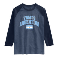 Vamos Argentina Football Throwback Design Raglan Shirt Vintage Argentinian Flag