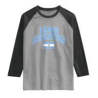 Vamos Argentina Football Throwback Design Raglan Shirt Vintage Argentinian Flag
