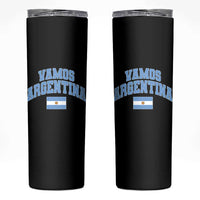 Vamos Argentina Football Throwback Design Skinny Tumbler Vintage Argentinian Flag