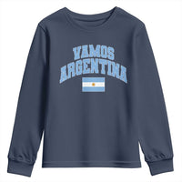 Vamos Argentina Football Throwback Design Youth Sweatshirt Vintage Argentinian Flag