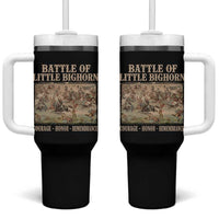 Battle of Little Bighorn Tumbler With Handle Courage Honor Remember Native American