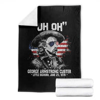Uh Oh George Armstrong Custer Little Bighorn Throw Blanket Vintage American Flag June 25 1876