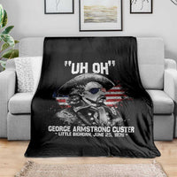Uh Oh George Armstrong Custer Little Bighorn Throw Blanket Vintage American Flag June 25 1876
