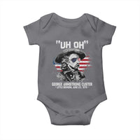 Uh Oh George Armstrong Custer Little Bighorn Baby Onesie Vintage American Flag June 25 1876