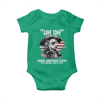 Uh Oh George Armstrong Custer Little Bighorn Baby Onesie Vintage American Flag June 25 1876