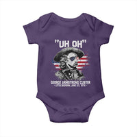 Uh Oh George Armstrong Custer Little Bighorn Baby Onesie Vintage American Flag June 25 1876