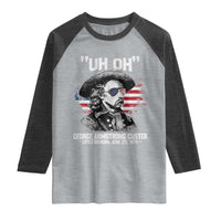 Uh Oh George Armstrong Custer Little Bighorn Raglan Shirt Vintage American Flag June 25 1876