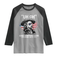 Uh Oh George Armstrong Custer Little Bighorn Raglan Shirt Vintage American Flag June 25 1876