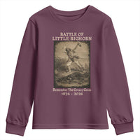 Battle of Little Bighorn 150 Year Anniversary 1876 2026 Youth Sweatshirt Remember The Greasy Grass Native American