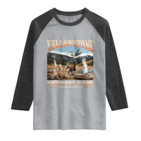 Yellowstone National Park Do Not Pet The Fluffy Cows Raglan Shirt