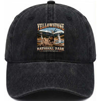 Yellowstone National Park Do Not Pet The Fluffy Cows Washed Cotton Baseball Cap