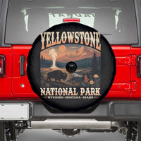 Yellowstone National Park Wyoming Montana Idaho Spare Tire Cover Vintage Bison Geyser