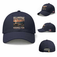 Yellowstone National Park Wyoming Montana Idaho Baseball Cap Vintage Bison Geyser