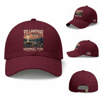 Yellowstone National Park Wyoming Montana Idaho Baseball Cap Vintage Bison Geyser
