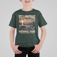 Yellowstone National Park Wyoming Montana Idaho T Shirt For Kid Vintage Bison Geyser
