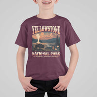 Yellowstone National Park Wyoming Montana Idaho T Shirt For Kid Vintage Bison Geyser