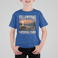 Yellowstone National Park Wyoming Montana Idaho T Shirt For Kid Vintage Bison Geyser