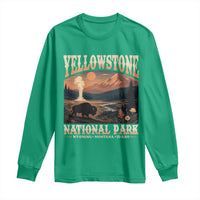Yellowstone National Park Wyoming Montana Idaho Long Sleeve Shirt Vintage Bison Geyser