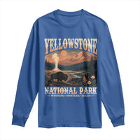 Yellowstone National Park Wyoming Montana Idaho Long Sleeve Shirt Vintage Bison Geyser