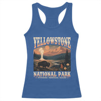 Yellowstone National Park Wyoming Montana Idaho Racerback Tank Top Vintage Bison Geyser